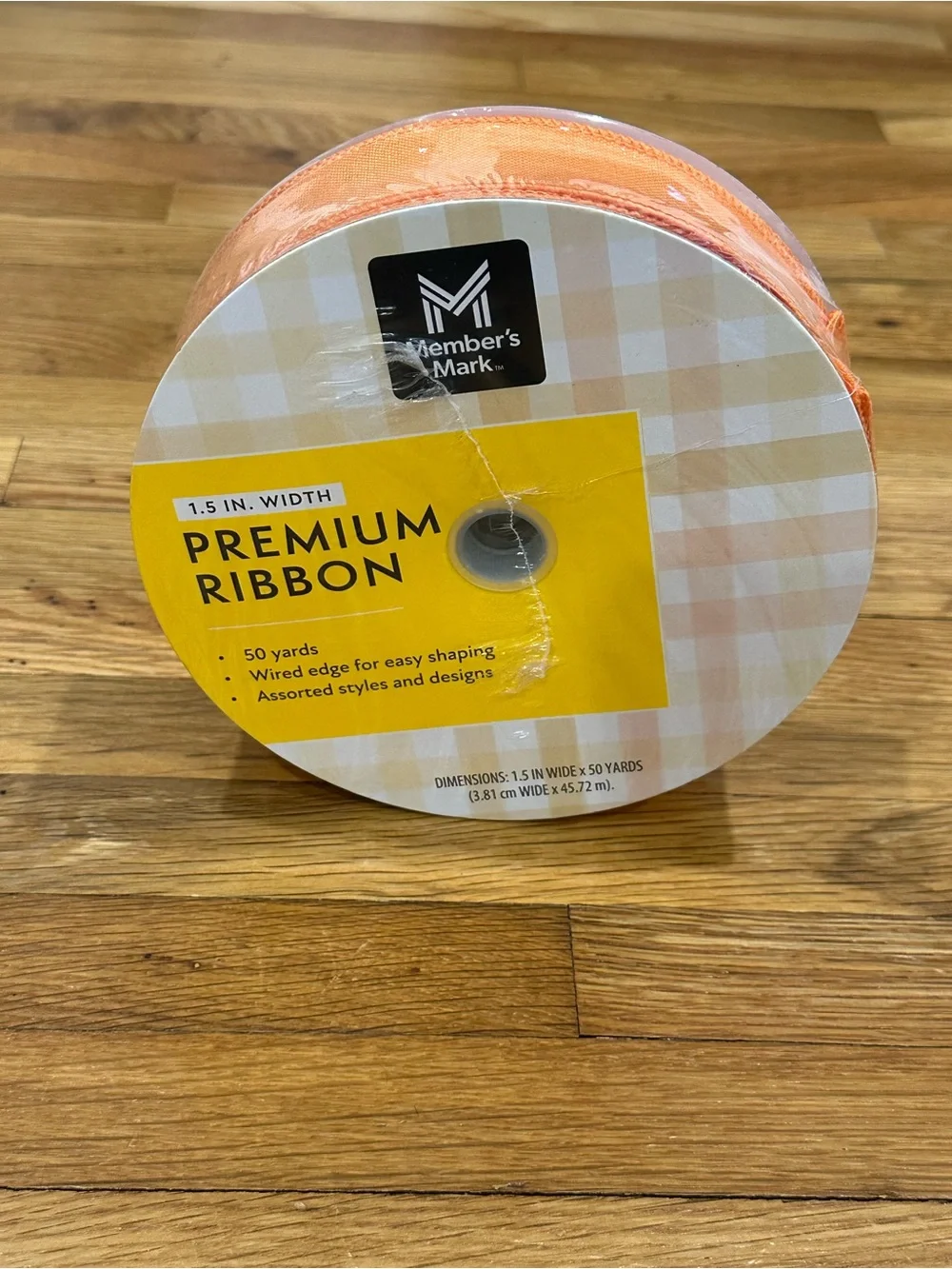 Orange Wired Edge 1.5”X50 Yards Ribbon *NEW